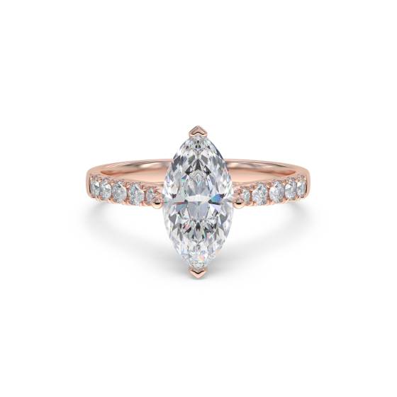 Marquise-Diamant-Schulter-Set-Ring