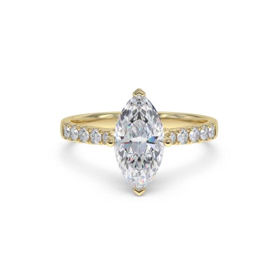 Marquise-Diamant-Schulter-Set-Ring