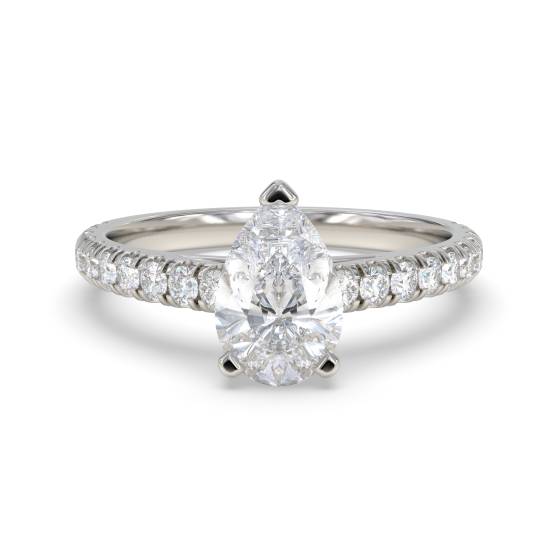 Birnenförmiger Diamant-Schulterring