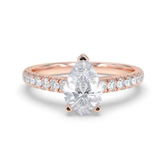 Birnenförmiger Diamant-Schulterring