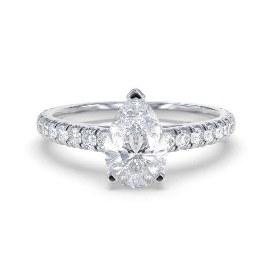 Birnenförmiger Diamant-Schulterring