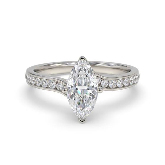 Marquise-Diamant-Schulter-Set-Ring