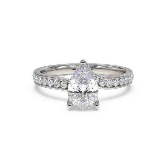 Birnenförmiger Diamant-Schulterring