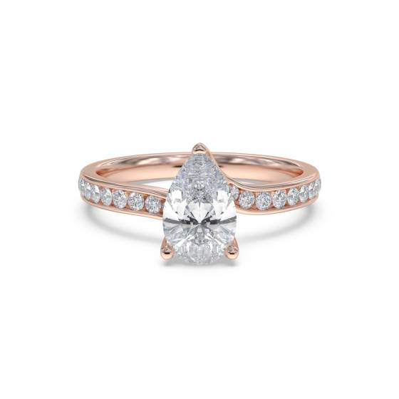 Birnenförmiger Diamant-Schulterring
