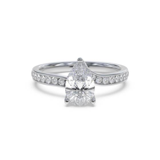 Birnenförmiger Diamant-Schulterring