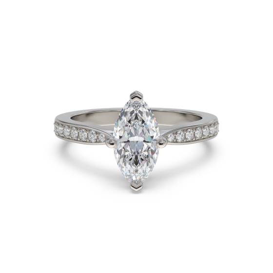 Marquise-Diamant-Schulter-Set-Ring