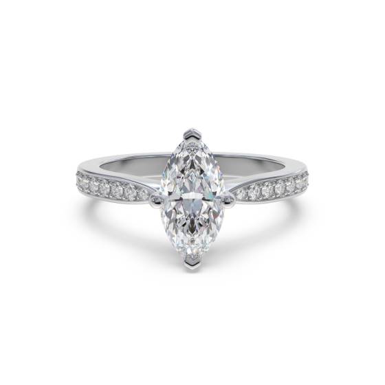 Marquise-Diamant-Schulter-Set-Ring