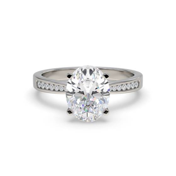 Ring mit ovalem Diamanten an der Schulter