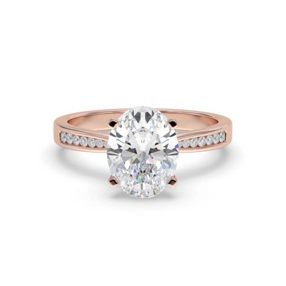 Ring mit ovalem Diamanten an der Schulter