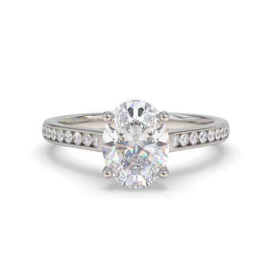 Ring mit ovalem Diamanten an der Schulter