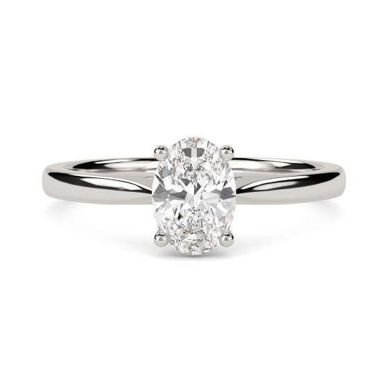 1.55ct VVS2/D Lab Grown Oval Diamond Solitaire Ring in Platinum