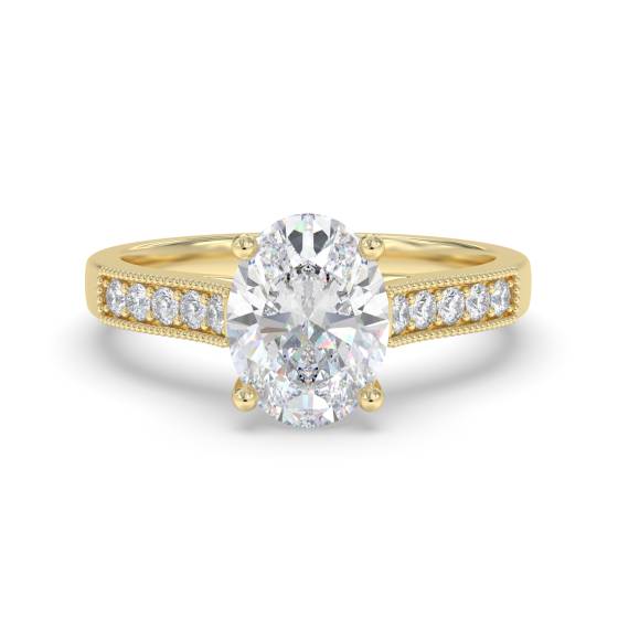 Ring mit ovalem Diamanten an der Schulter