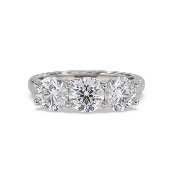 Klassischer Trilogie-Ring mit rundem Diamanten