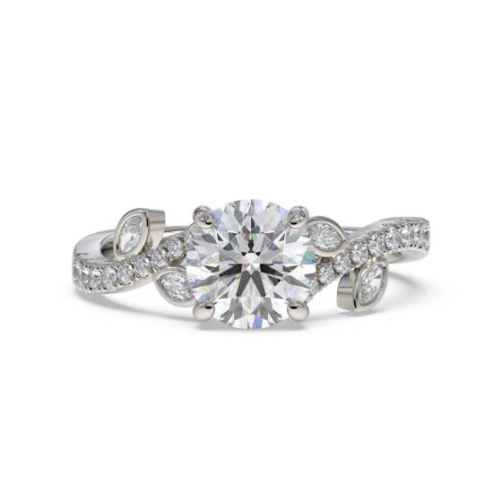 1,00 ct VS2/G Runder Naturdiamant Designer-Schulterring