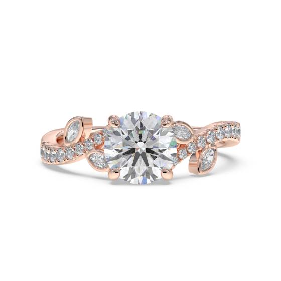 Runder Diamant-Designer-Schulter-Set-Ring