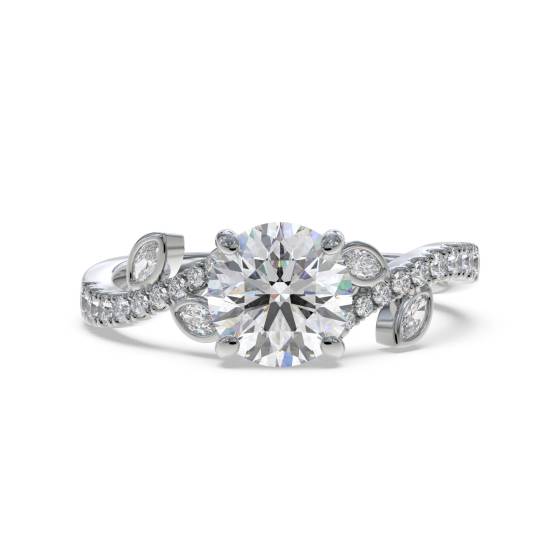 Runder Diamant-Designer-Schulter-Set-Ring
