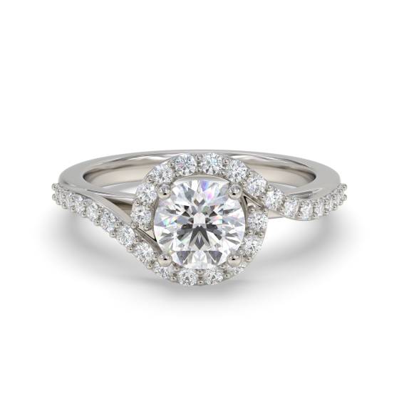1.30ct VVS1/D Lab Grown Round Diamond Halo Ring in Platinum