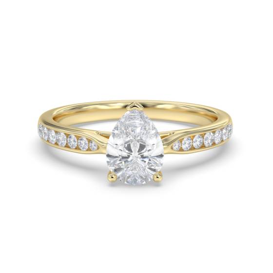 Birnenförmiger Diamant-Schulterring