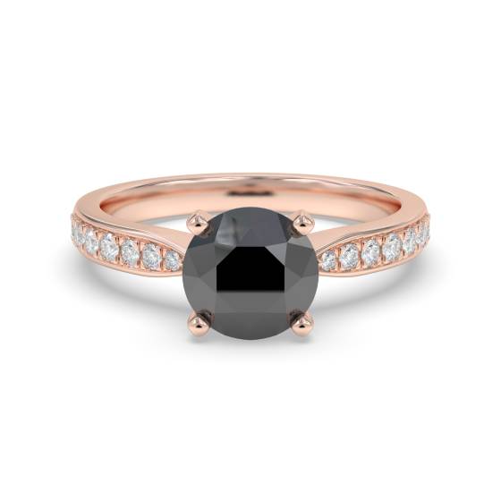 Runder schwarzer Diamant-Schulterring