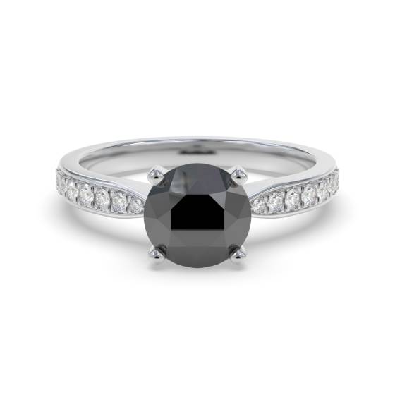 Runder schwarzer Diamant-Schulterring