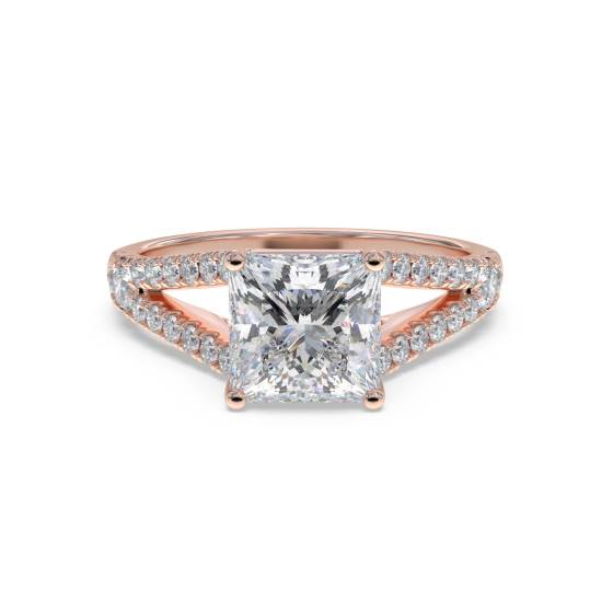 Prinzessinnen-Diamant-Schulterset-Ring