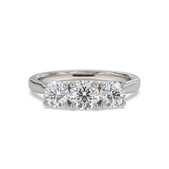 Trilogie-Ring mit 0,75 ct SI2/G Naturdiamanten