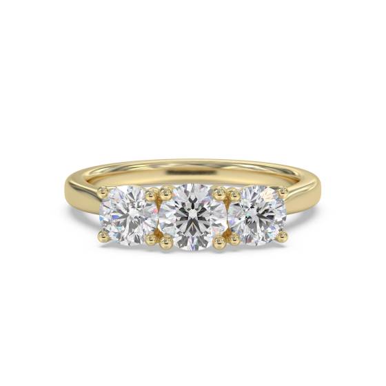 Trilogie-Ring mit 0,40 ct VVS/F rundem Naturdiamanten