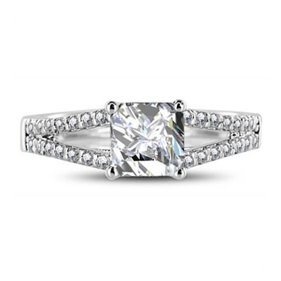 1,00 ct SI2/G Prinzess-Naturdiamant-Schulterring