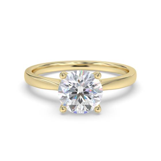 Verlobungsring mit rundem, natürlichem Diamanten (1,00 ct, SI2/F)