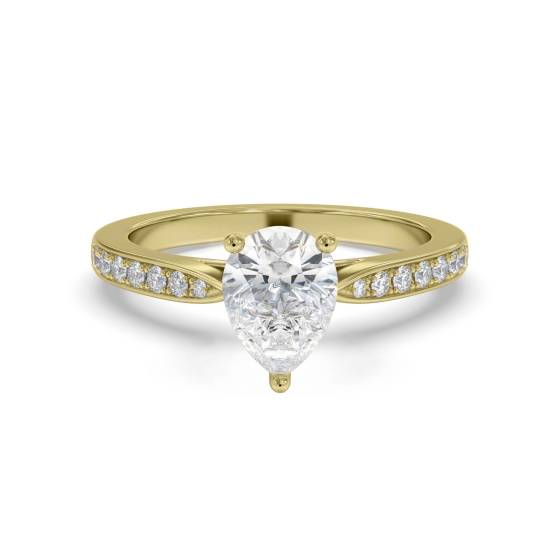 Birnenförmiger Diamant-Schulterring