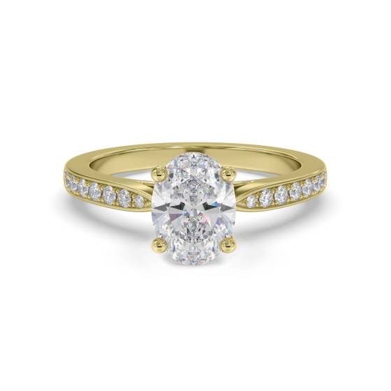 Ring mit ovalem Diamanten an der Schulter