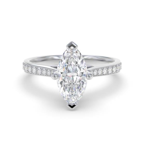 Marquise-Diamant-Schulter-Set-Ring
