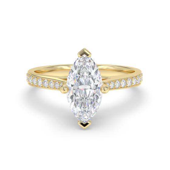 Marquise-Diamant-Schulter-Set-Ring