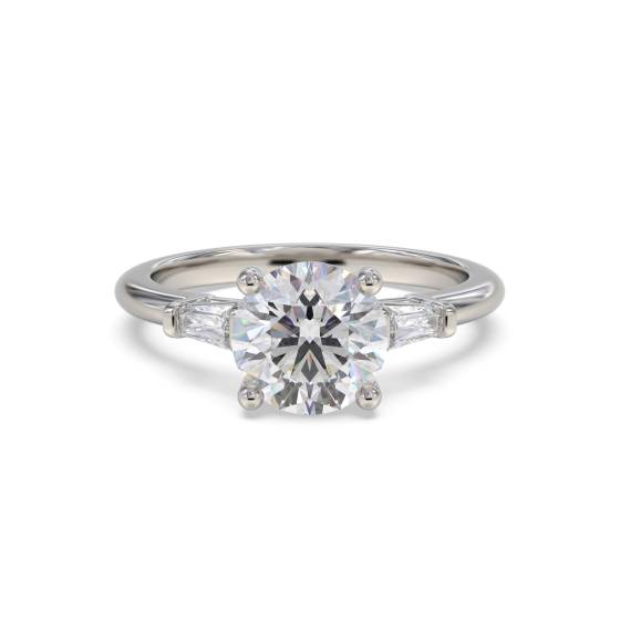 1.33ct VVS1/D Lab Grown Round Diamond Trilogy Ring in Platinum