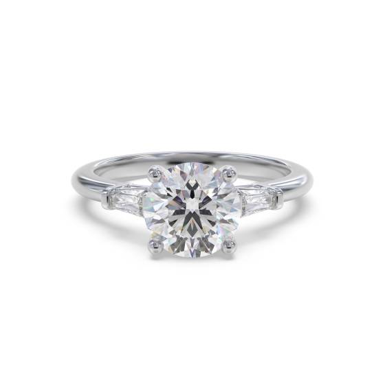 DH Certified 1.36ct VVS1/H Marquise Diamond Halo Shoulder Set Ring in 18k White Gold
