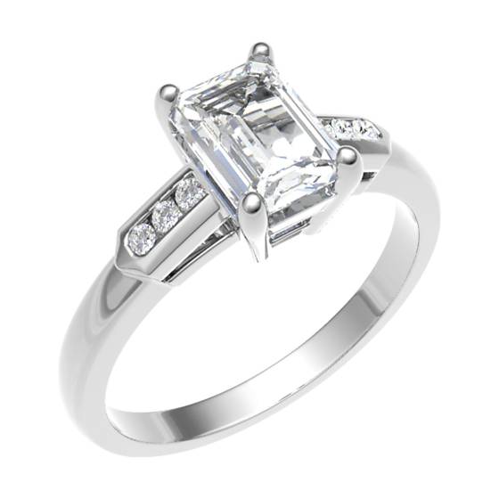 Smaragd-Diamant-Schulter-Set-Ring