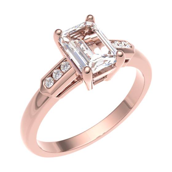Smaragd-Diamant-Schulter-Set-Ring