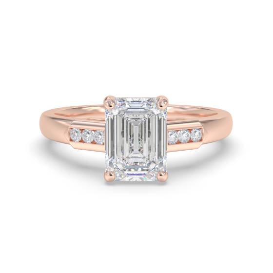 Smaragd-Diamant-Schulter-Set-Ring