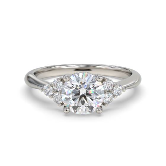 Moderner Designerring mit rundem Diamanten