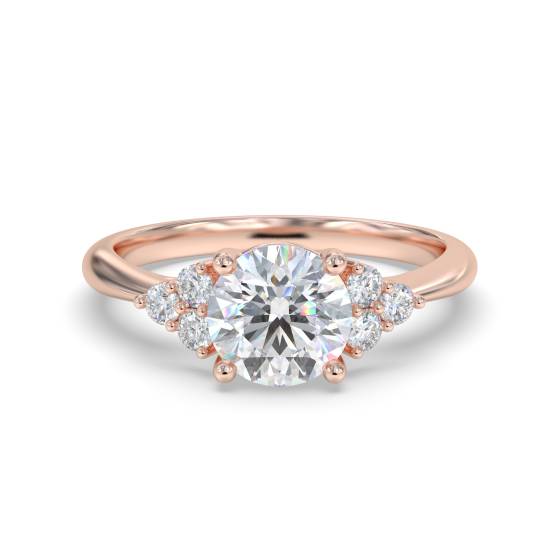 Moderner Designerring mit rundem Diamanten