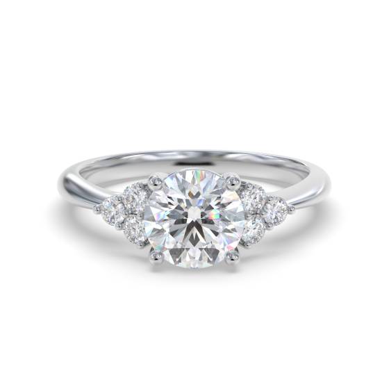 Moderner Designerring mit rundem Diamanten