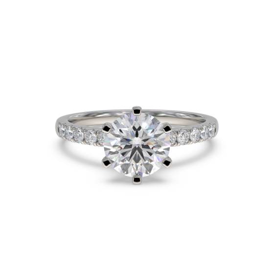Runder Diamant-Schulter-Set-Ring