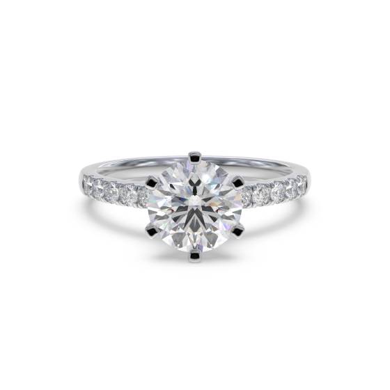 Runder Diamant-Schulter-Set-Ring