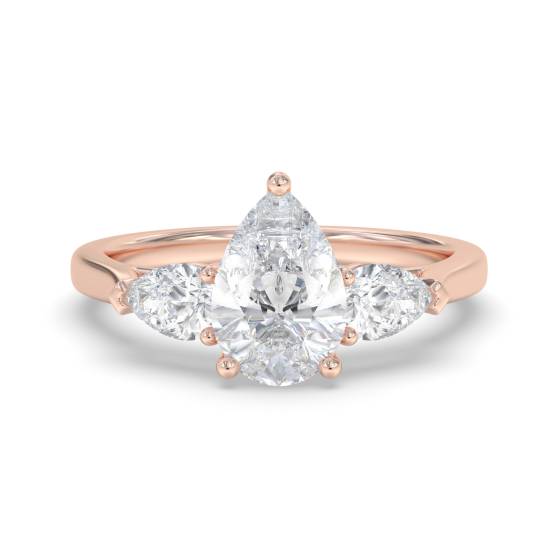 Eleganter Birnenförmiger Diamant-Trilogie-Ring