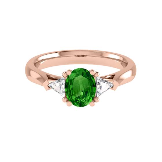 Eleganter ovaler Diamant-Trilogie-Ring