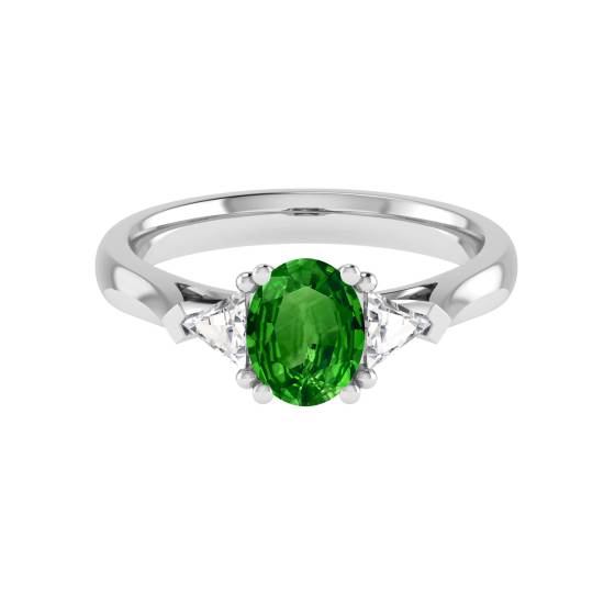 Eleganter ovaler Diamant-Trilogie-Ring