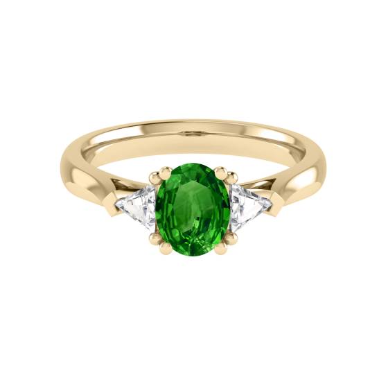 Eleganter ovaler Diamant-Trilogie-Ring