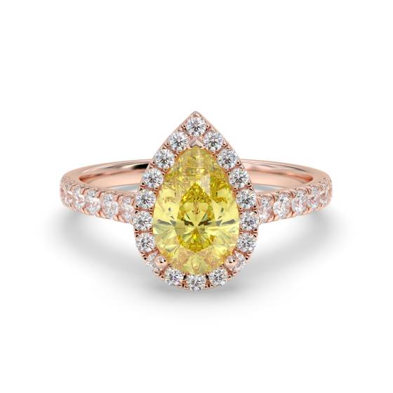 Ring mit gelbem Birnen-Diamantcluster