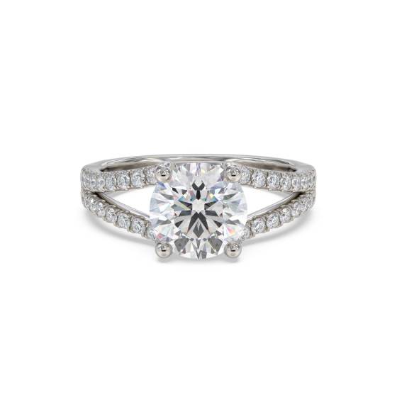 Runder Diamant-Schulter-Set-Ring