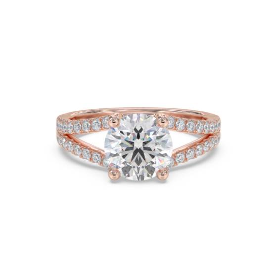 Runder Diamant-Schulter-Set-Ring
